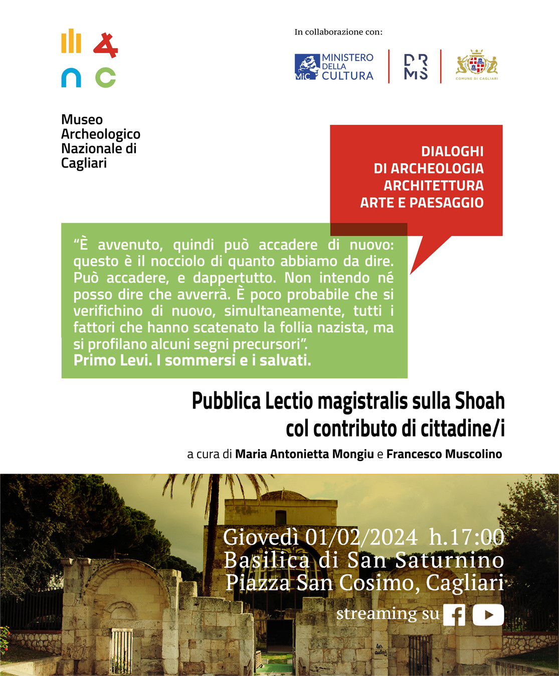 Pubblica Lectio magistralis sulla Shoah col contributo di cittadine/i
